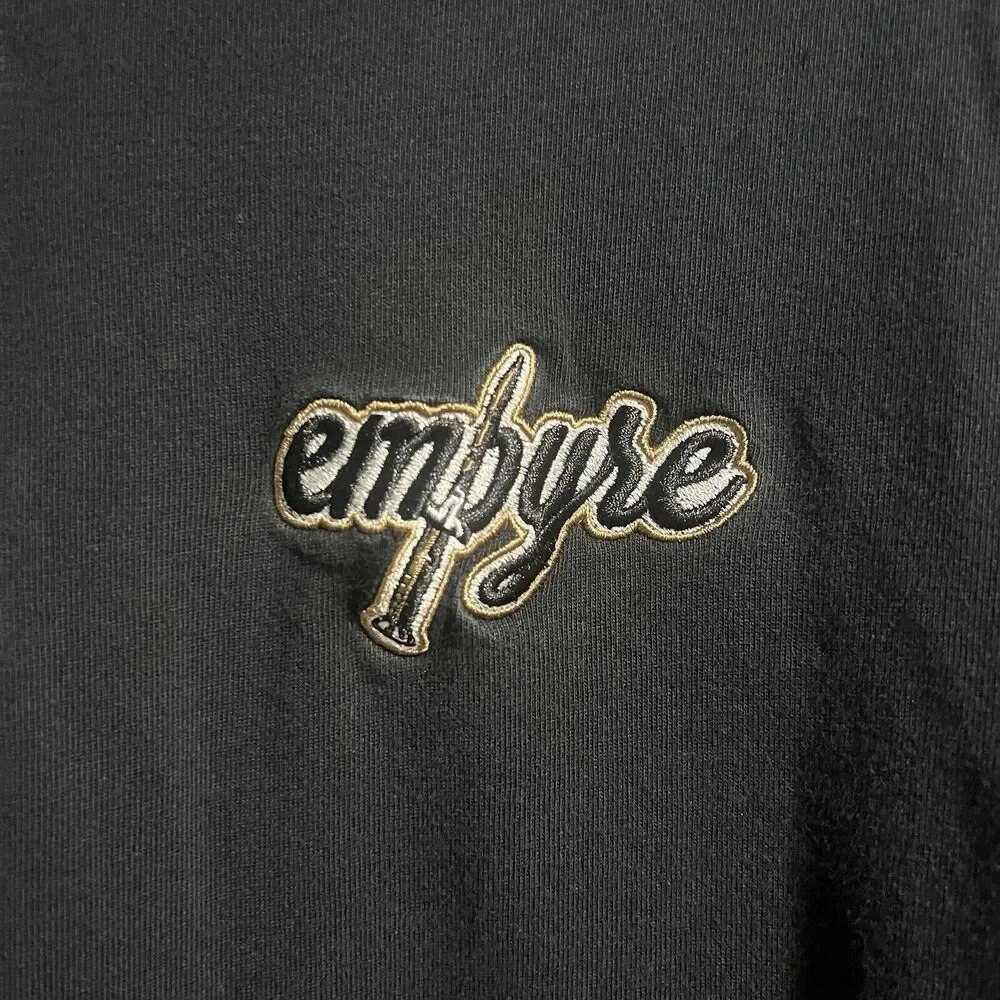 Empyre Mens Nail Logo Long Sleeve Polo T-Shirt Black/Brown Size Large - Picture 2 of 5